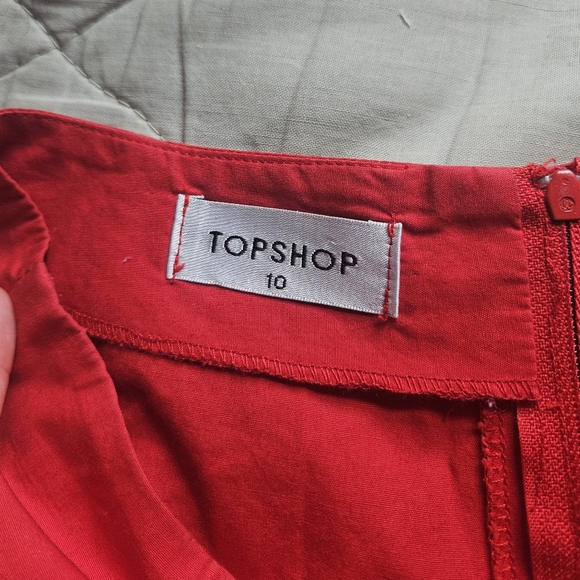 TOPSHOP Red Circle Skirt Size 10 - Picture 2 of 4